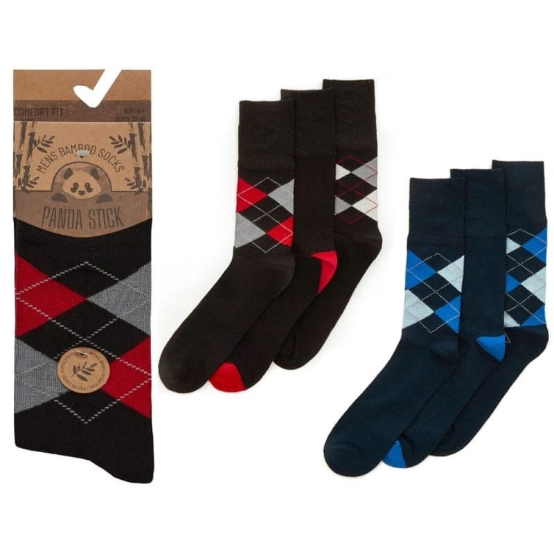 3 Pack Assorted Argyle Bamboo Socks
