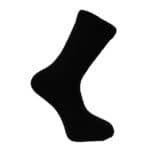 Black wool sock, ideal for comfort and warmth, perfect for everyday wear.