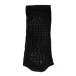 Black woolly sock with non-slip grip dots for comfort and safety.