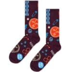 Themed socks with celestial and zodiac symbols.