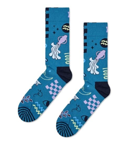 Aquarius Socks with playful octopus and ocean motifs, perfect for fans of marine-inspired fashion.