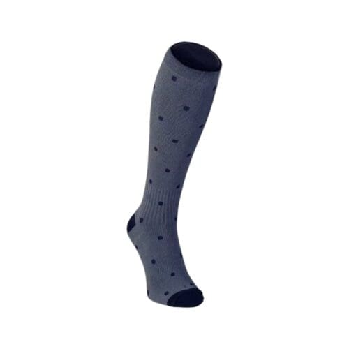 Bambu compression support stocking with polka dot design, ideal for leg comfort.