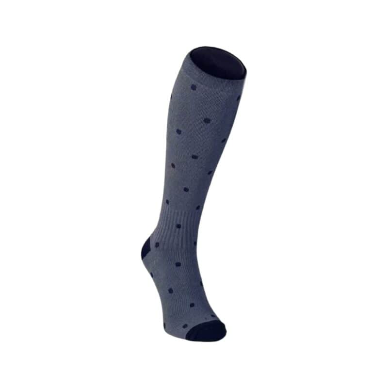 Bambu compression support stocking with polka dot design, ideal for leg comfort.
