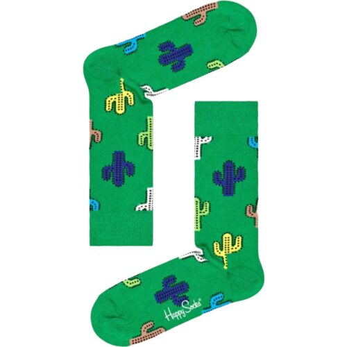 Colorful cactus patterned socks for fun and unique style. Perfect for casual wear and gift-giving.